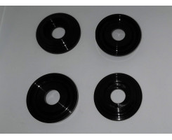 Black plastic handle escutcheons (set of 4)